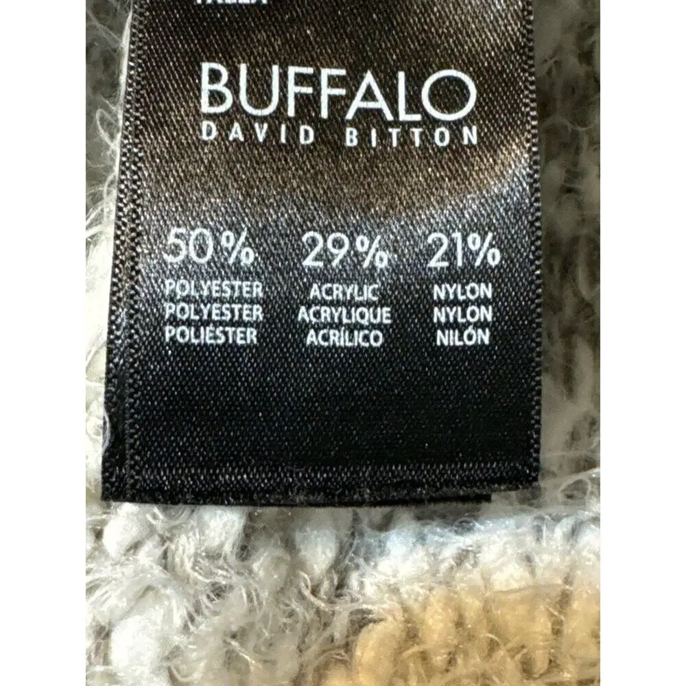 Buffalo David Bitton Sweater XL Eyelash Sweather Cozy Soft Gray White